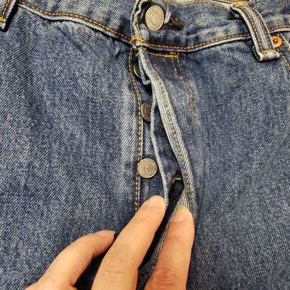 Levi's Men's 501 Straight Jeans - Blue Size 38 - Picture 7 of 14